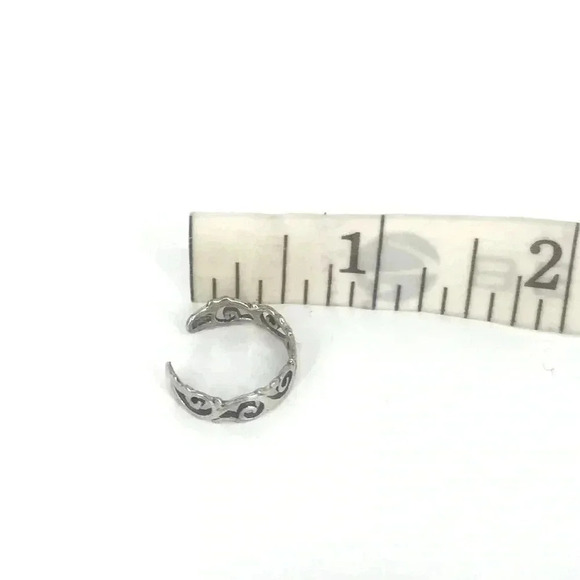 925 TOE RING XS STAMPED STERLING SILVER WAVES IN THE WIND ADJUSTABLE - Picture 2 of 13